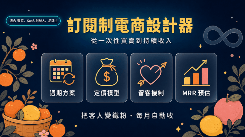 訂閱制電商方案設計器|算 MRR/LTV + 寫銷售頁 + 留客腳本
