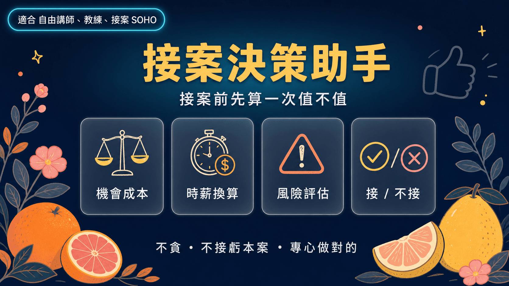 接案決策助手|講師接案前先算一次值不值得