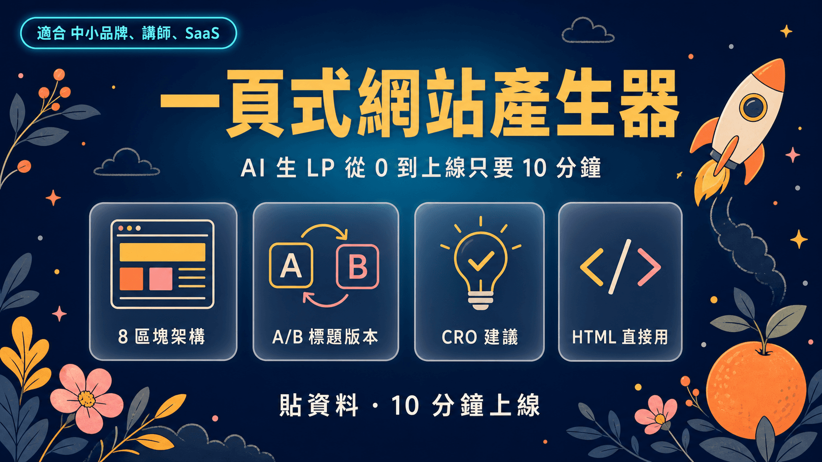 一頁式網站產生器|AI 生 LP 從 0 到上線只要 10 分鐘
