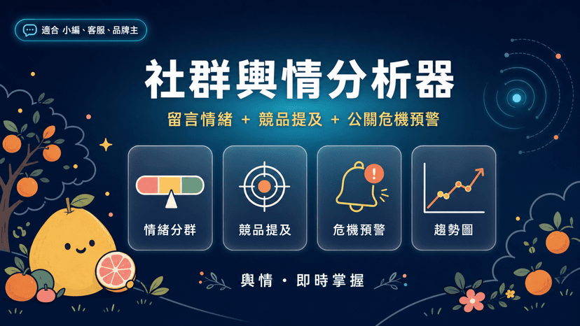 社群輿情分析器|留言情緒 + 競品提及 + 公關危機預警