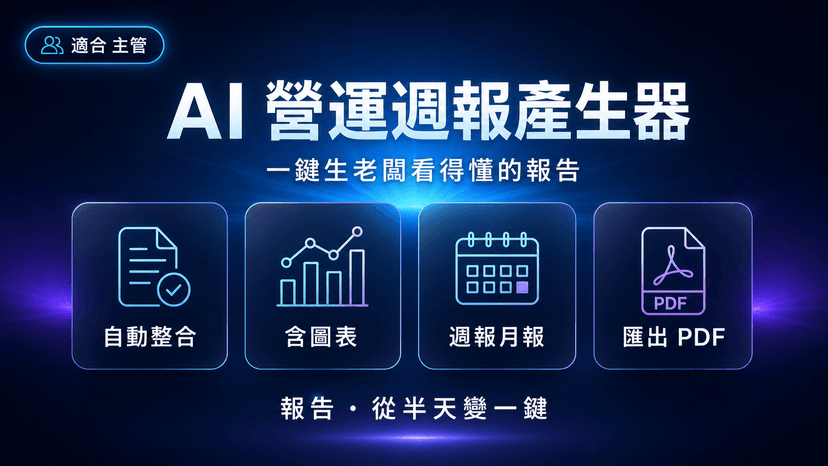 AI 營運週報產生器|一鍵產出老闆看得懂的營運報告