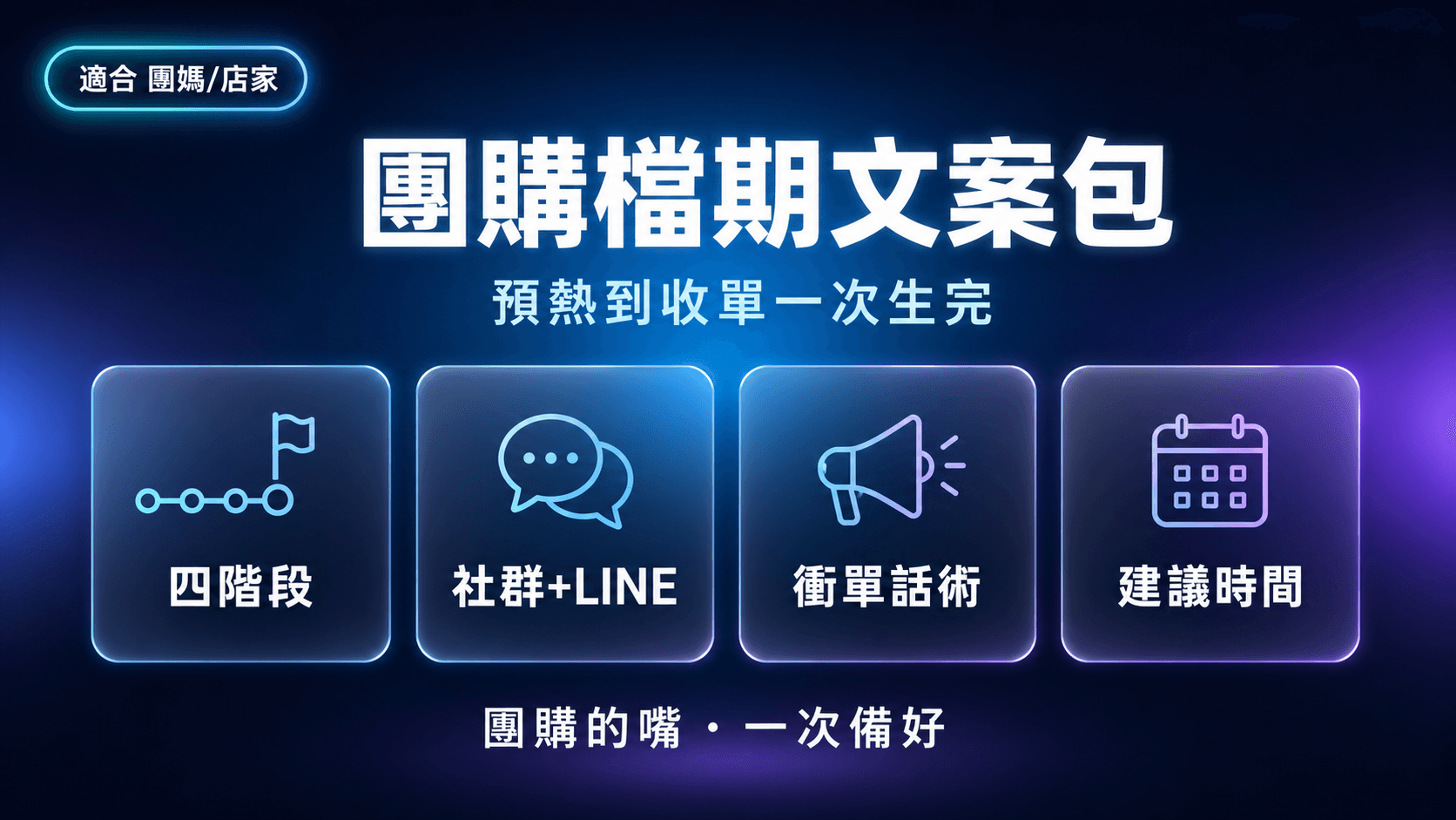 團購檔期文案包|預熱到收單,整檔團購的嘴一次生完