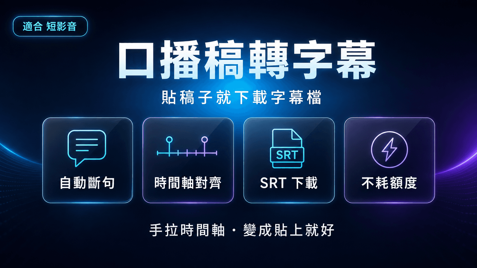 口播稿轉字幕檔|貼上稿子,直接下載 SRT,不用重打軸