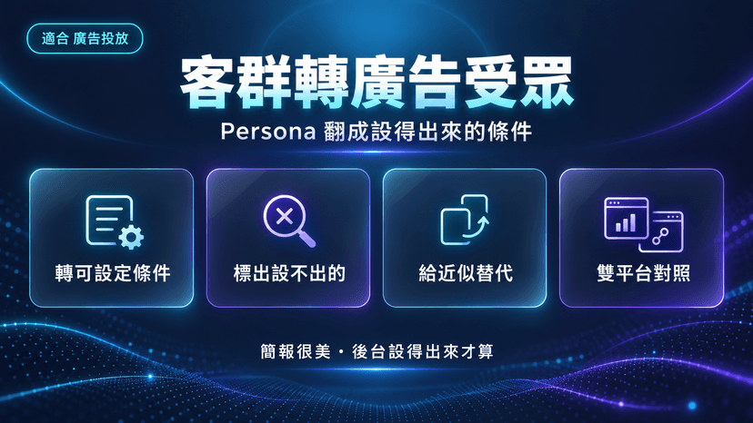 客群轉廣告受眾封面:把寫得很美的 Persona,翻成後台真的設得出來的條件