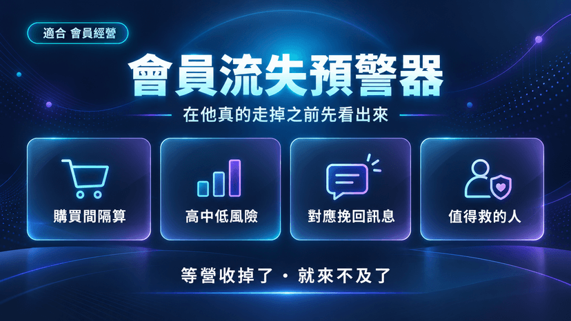 會員流失預警器|在客人還沒真的走掉之前,先看出誰要走了