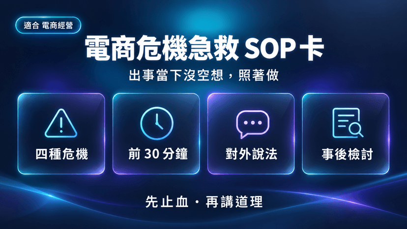 電商危機急救 SOP 卡|出事的當下沒空想,先照著這張卡做