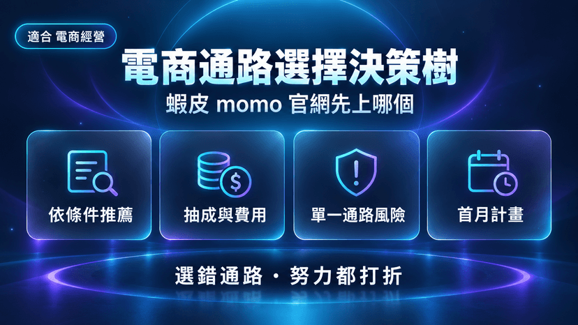 電商通路選擇決策樹|蝦皮、momo、官網,先上哪個