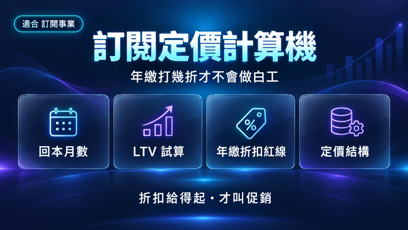 訂閱定價計算機|年繳打幾折才不會做白工