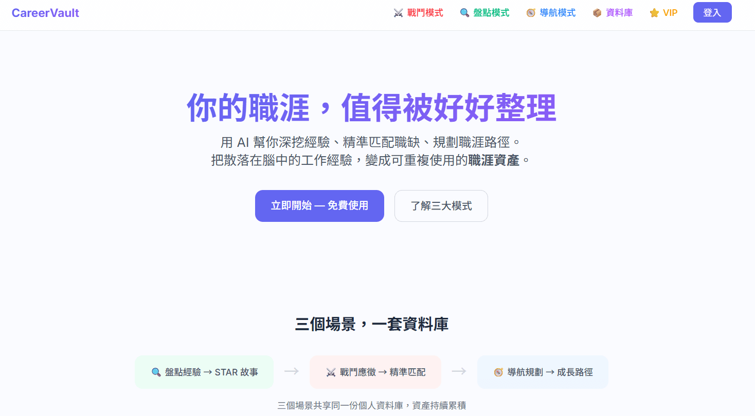 CareerVault — AI 職涯資產管理系統