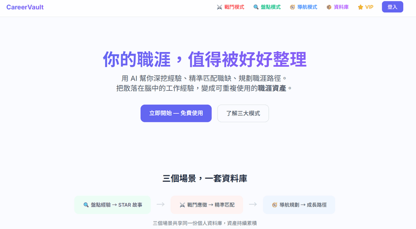CareerVault|AI 職涯資產管理系統